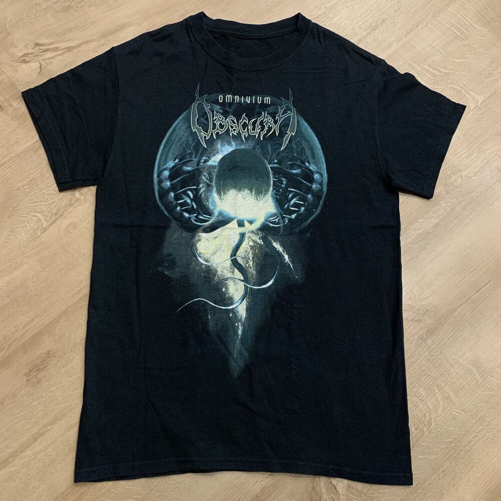 Obscura Omnivium T-Shirt Men's Small S Double Sided Album Band Tee Black Metal